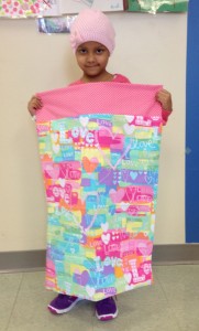 Pillowcases bring smiles to young recipients. 