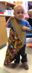 Pillowcases bring smiles to young recipients. 