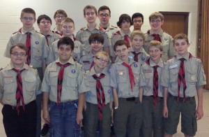 Troop 90 Boy Scouts receive awards. 