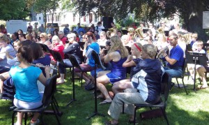The Community Choir and Community Band provided patriotic sounds in music to contribute to the Old Fashion Fourth of July celebration in Brockport. 