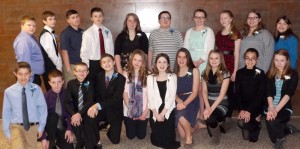 The newest members of Byron-Bergen’s National Junior Honor Society, inducted in March. 
