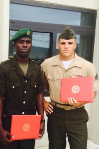 Demetre Tappin and Benjamin Olson at the conclusion of their training.