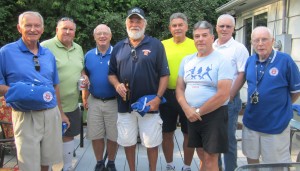 Gaze Team members at a recent reunion recalling their Slo-Pitch victory. From left to right, Jim Cox, Dave Thomas, Jim Gaze, Max Robertson, Kip Best, Woody Rowcliffe, Harry Tufano, Jack Gaze. Provided photo