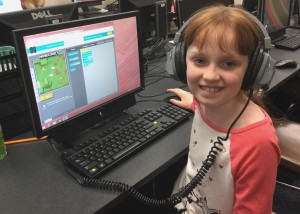 Shayna Weeks, a third grader at Northwood Elementary School, participates in an Hour of Code. Provided photo 
