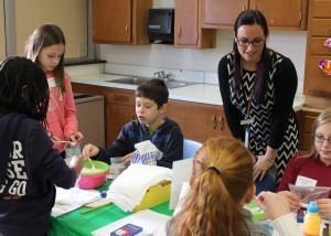 Registered dietician Rachel Schur works with students to discover the hidden sugar in every day drinks. Schur is an intern with the Churchville-Chili Food Services department. Provided photo