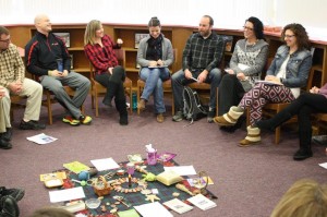Byron-Bergen Junior/Senior High School teachers and school leaders participated in a community-building restorative circle during a recent Superintendent’s Conference Day. Provided photo