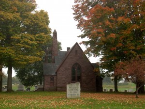  Many unique details can be found throughout the Hillside Cemetery Chapel, including the flying buttress (left) that supports the mortuary chamber vent. Provided photo