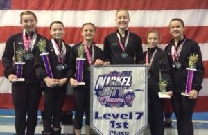 Level 7 first place winners:(l-r) Maeve O’Brien, Liliana Sack, Madeline Pitts, Cameron Kull, Kylie Rozzi and Abby Wilkins. Provided photo