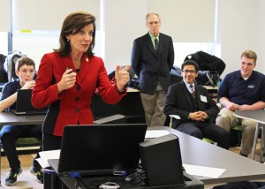 Lt. Governor Kathleen Hochul met with students at the WNY Tech Academy. She told them, “You are the smart ones. You are positioning yourselves for great futures.” Provided photo