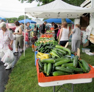 Locally grown fresh vegetables available at last year’s Farmers Market in North Chili.  Gardeners are now making selections for varieties of vegetables they will grow this year. K. Gabalski photo