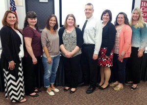  The 2016 Hilton Central School District Friends of Education include: (l-r) Lara Coyle, Bobbi Sarnov, Anjelica Russo, Janel Miles, Peter Miles, Pastor Jennifer Green, Brenda Avedisian and Tammy Hayes. Not shown: Laurie Carbone, Daniel Florio and Deborah Florio. Provided photo