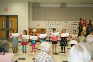 Kindergarten Chorus sings their ABC song to the audience. Provided photo
