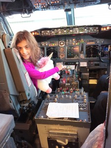 Southwest Airlines gave AnnaSerra the royal treatment allowing her to sit in the pilot’s seat before take off. Provided photo