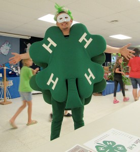 The ever-popular Kid Clover made an appearance at the Orleans County 4-H Fair Saturday, July 30, sporting new headgear. 