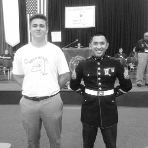  Christopher Barnhoorn of Scottsville with Sgt. Kenny Chang, a Marine with Recruiting Station New York at Boys’ State. Provided photo