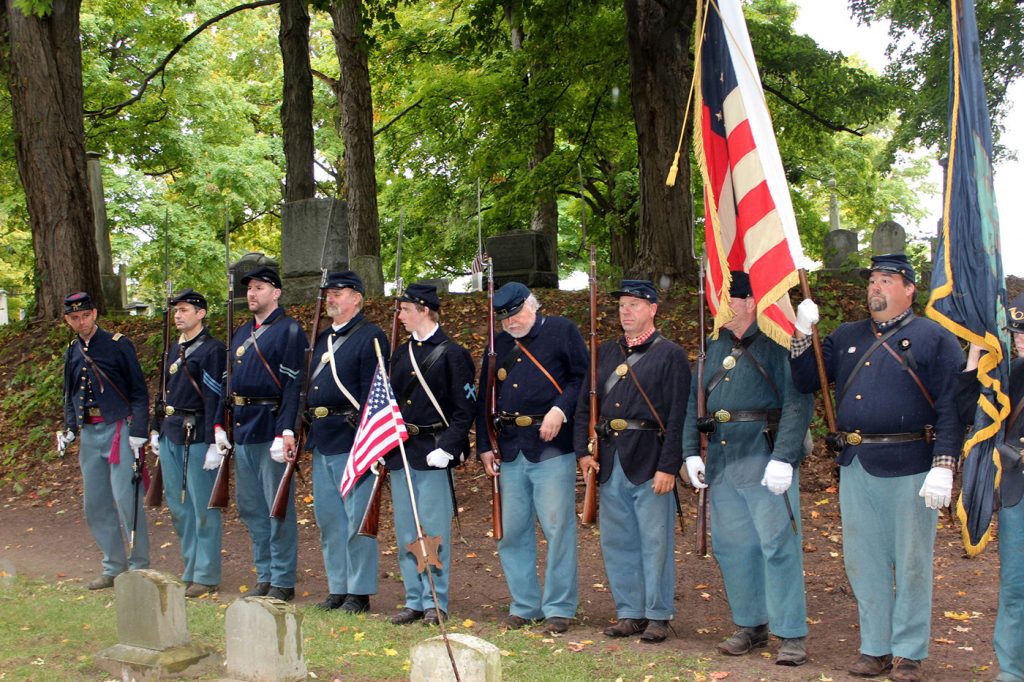Civil War re-enactors from the NY 140th Volunteer Infantry where Taylor served. Provided photo