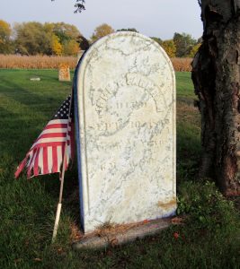 The grave of John T. Farnham located in the Morton Union Cemetery in Kendall. K. Gabalski photo 