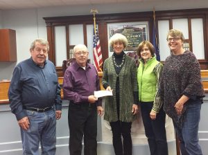 Pictured (l-r): Village Trustee John LaPierre, Parks Committee Liaison; Art Appleby, BISCO President; Village Mayor Margay Blackman; Parks Chair, Hanny Heyen and Parks Vice-Chair, Linda Ketchum. Provided photo