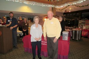 Pauline Lanning of Albion, left, was honored during the Orleans County Cornell Cooperative Extension Annual meeting in December for her 50 years as a 4-H Leader.  Standing on the right is Edward Neal, president of the Orleans County Cooperative Extension Board of Directors. K. Gabalski photo