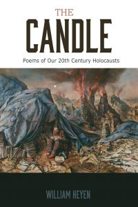 Bill Heyen describes the cover of his book, “You can ‘read’ the cover of The Candle--there he is, at world’s end, having done all he could do, but now rapt in reading, in The Word. Samuel Bak illustration.