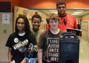 Service with a smile: the Coffee Cart team at Churchville-Chili High School. Provided photo
