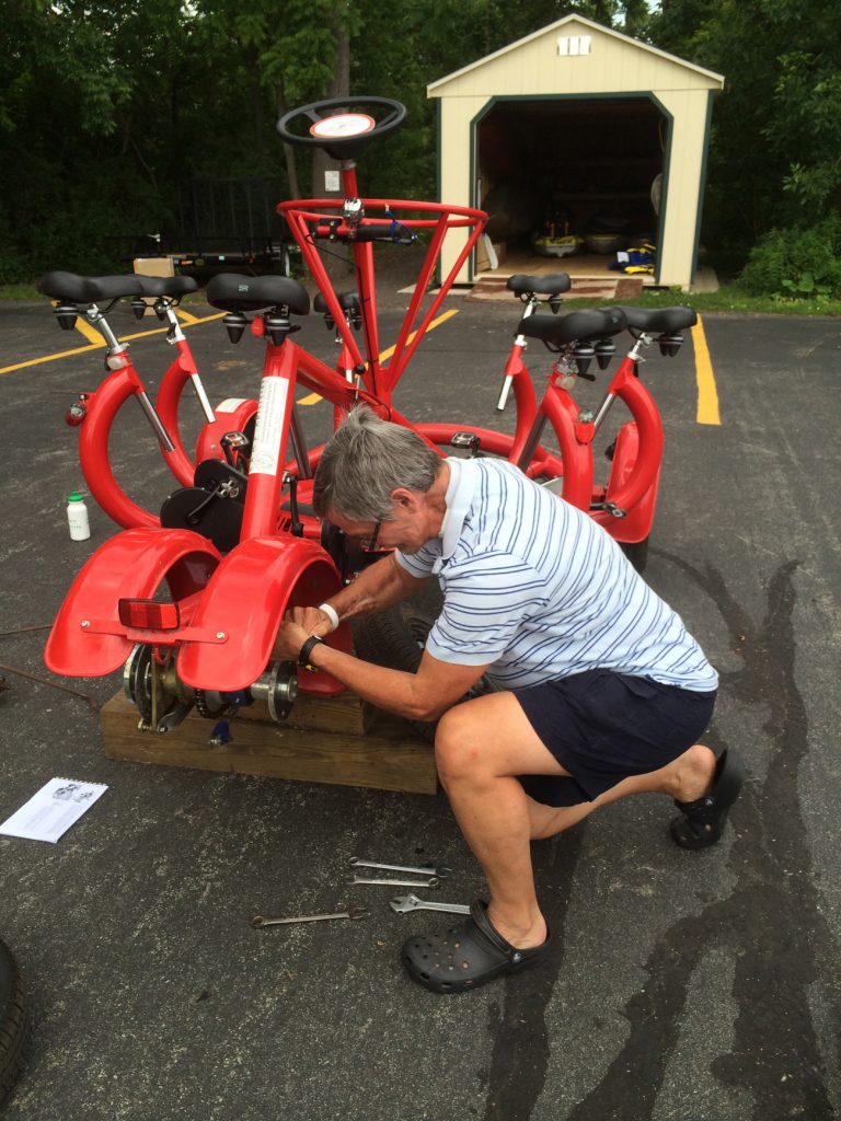 Steve volunteered to maintain and repair bicycles for Camp Abilities at the College at Brockport. Zelma says he found the work to be very rewarding. She is now learning how to repair bikes so she can continue the effort. Provided photo