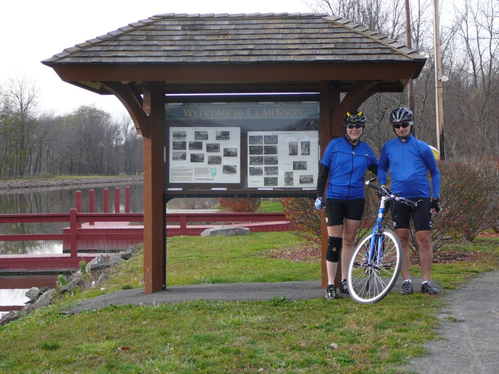 Zelma says she and Steve traveled along the canal both east and west of Spencerport, with the weather and wind direction helping them to decide which direction to go on any given day. They typically cycled about 12 miles roundtrip each time they biked, but would travel all the way to Clarkson on occasion, which Zelma says was a 25-mile round trip. Their 31-mile trip to Pittsford was their longest. They arrived just in time to see a boat pass through the locks. Provided photo