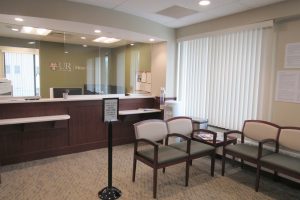 The waiting room of UR Medicine Heart and Vascular at Strong West in Brockport. The office is housed on the third floor of the former Lakeside Hospital. The third floor also includes a new multi-specialty suite. K. Gabalski photo