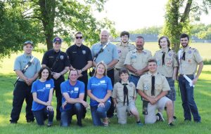 Ameriprise Financial Services, Brockport Boy Scout Troop #111, the Brockport Veteran’s Club, the Brockport Fire Department and the Ladies Auxiliary retired more than 100 American Flags in celebration of Flag Day, Wednesday, June 14. Provided photo