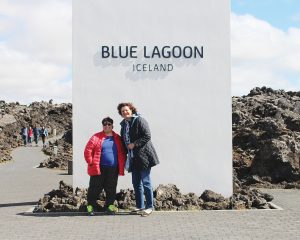 Thordis Sigurdardottir (left) and Grace Griffee at the Blue Lagoon, a geothermal pool and spa. Provided photo