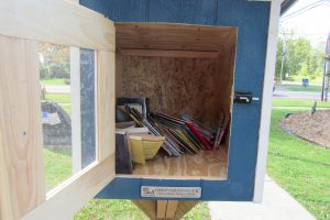 The interior of the Little Free Library in Kendall. Photo by K. Gabalski