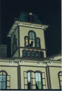  The image of a witch peers out hauntingly from the tower of the museum’s Victorian Hamilton House. Provided photo