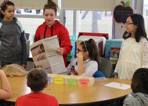 Each team of MS students chose their own approach to the subject of composting, and then discussed its findings with small groups of elementary school children. Provided photo 