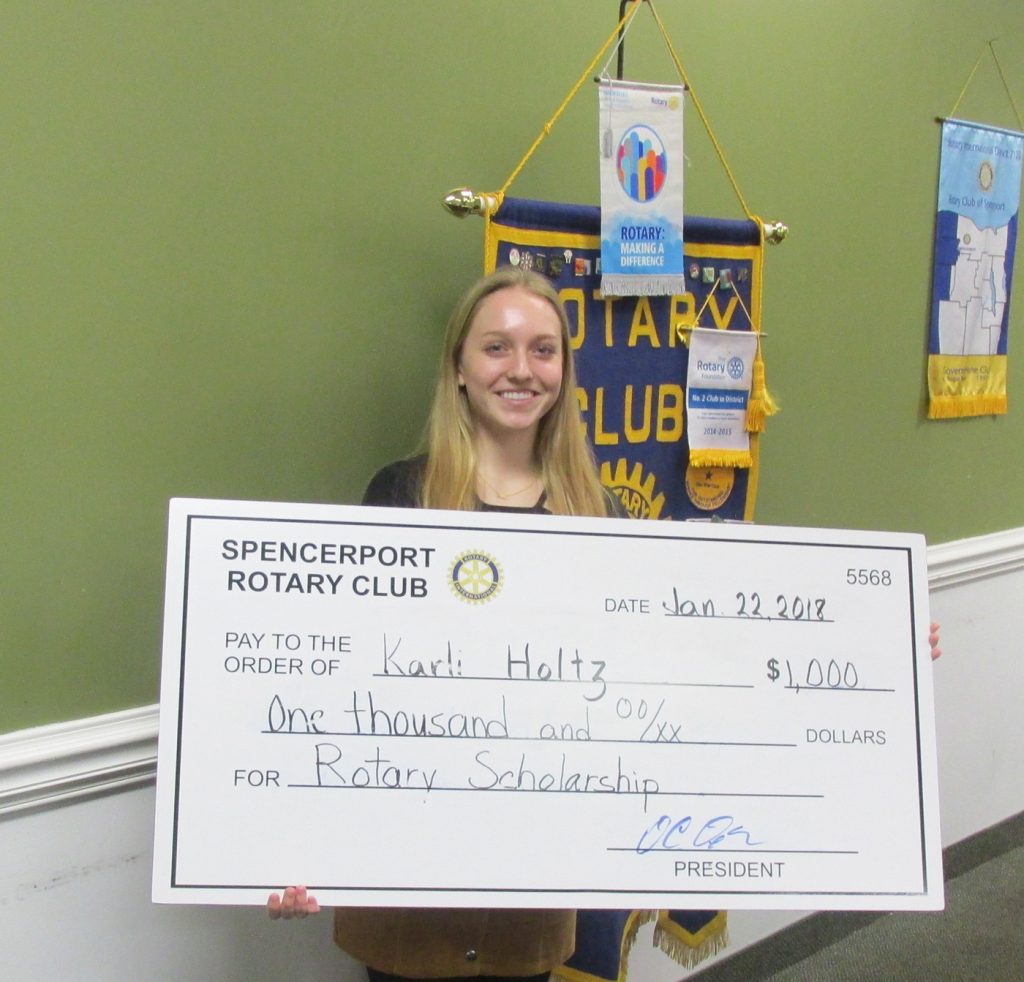 Spencerport Rotary Scholarship - Karli Holtz
