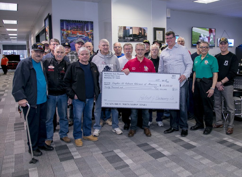 Rochester Auto Museum presented a check for $20,000 to the Vietnam Veterans of America Chapter 20. Provided photo