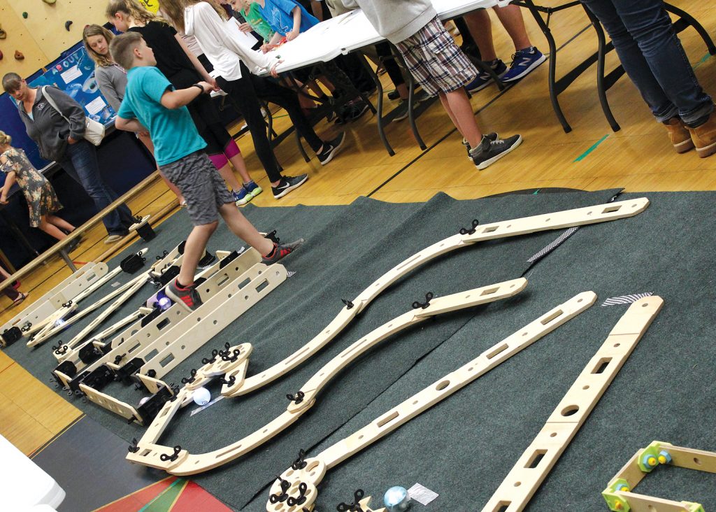 Byron-Bergen Elementary school students created a miniature golf course designed to be navigated by robot golf balls. 