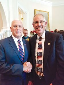 Christopher Albrecht meets Vice President Mike Pence. Provided photo