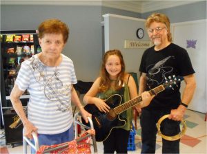 Westwood Commons resident Barbara Stein enjoyed the performance by Gianna Widman and Scott Smith. 