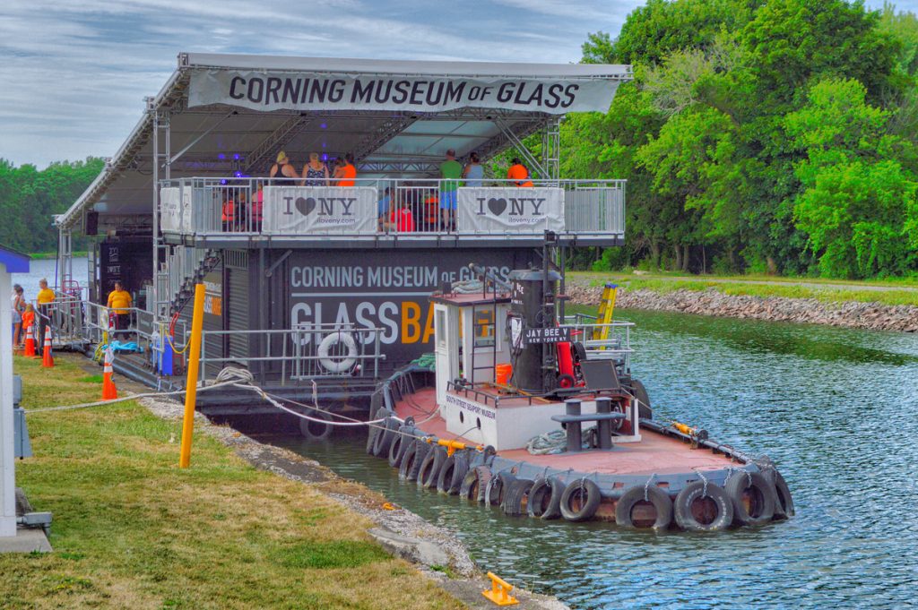 The Corning Museum of Glass GlassBarge docked in Holley on Tuesday, July 24 as part of their summer tour.