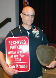 Kendrick Krause, a math teacher at Hilton High School, was named this year’s Hilton Central School District Teacher of the Year. Provided photo