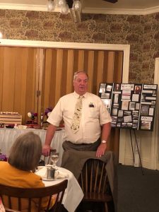 Ron Belczak, Town of Riga and Village of Churchville historian, speaking about the journey of Harvey C. Noone from Churchville to his death in WWI in France and returning to Churchville’s Creekside Cemetery. 