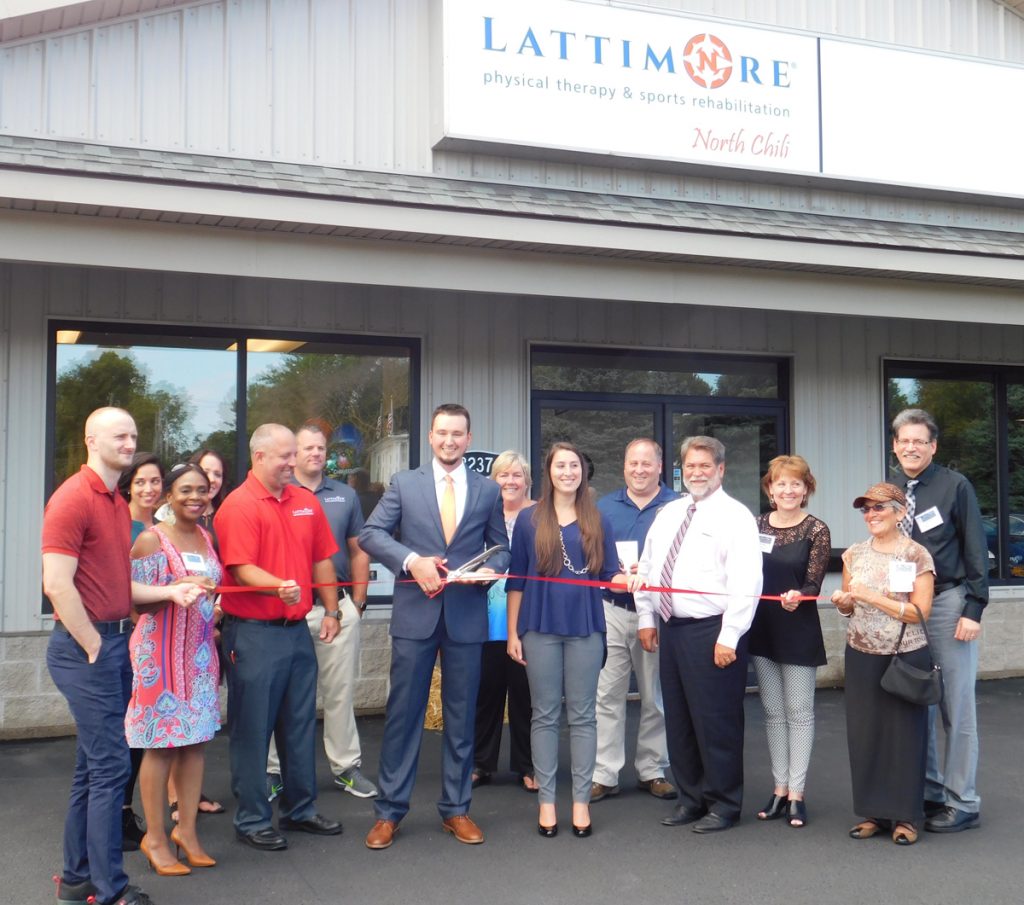  Jeremy Sajdak, his staff, members of the Gates Chili Chamber of Commerce and town officials were on hand for the ribbon cutting. Provided photo