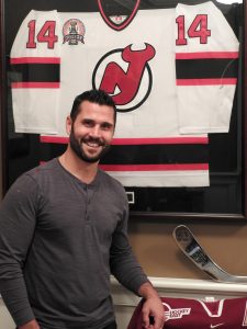 Brian Gionta with his New Jersey Devils jersey. Photo by Karen Fien