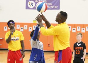 The world-famous Harlem Wizards visited Churchville-Chili on October 26 to lead a character-building assembly and play a game against the CC Saints HoopStars, a team comprised of school administrators, teachers and community members. $6,400 was raised for the student council during the sold-out show. 