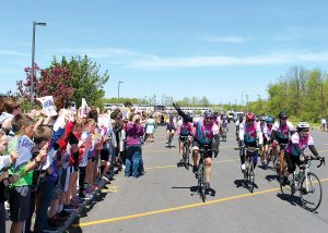 The “Ride for Missing Children,” a 100-mile bicycle trek around Monroe Country, rolled through the area on May 18 making stops at local schools to raise funds and awareness for the Rochester office of the National Center for Missing and Exploited Children. 