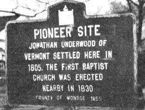 The historic marker that was once located at the site of Underwood’s cabin.