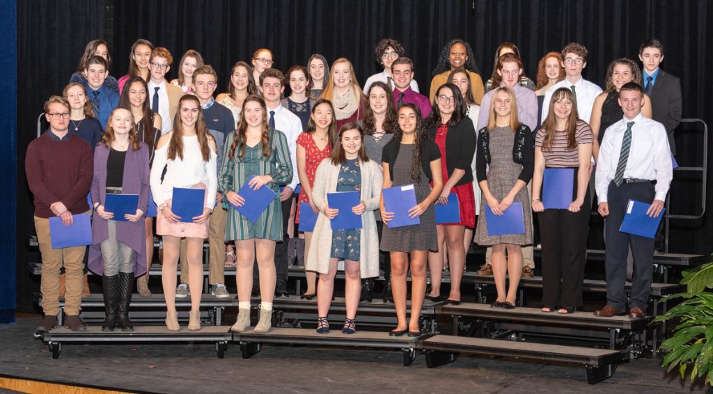 New inductees of the Brockport High School chapter of the National Honor Society.