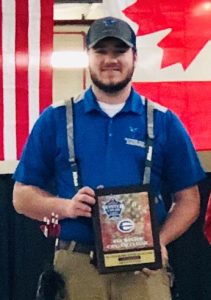 Jacob Patanella, an Alfred State mechanical engineering technology major from Churchville, center, won the championship in the fixed pins class last weekend at the ASA Winter Can Am Classic in Syracuse. 