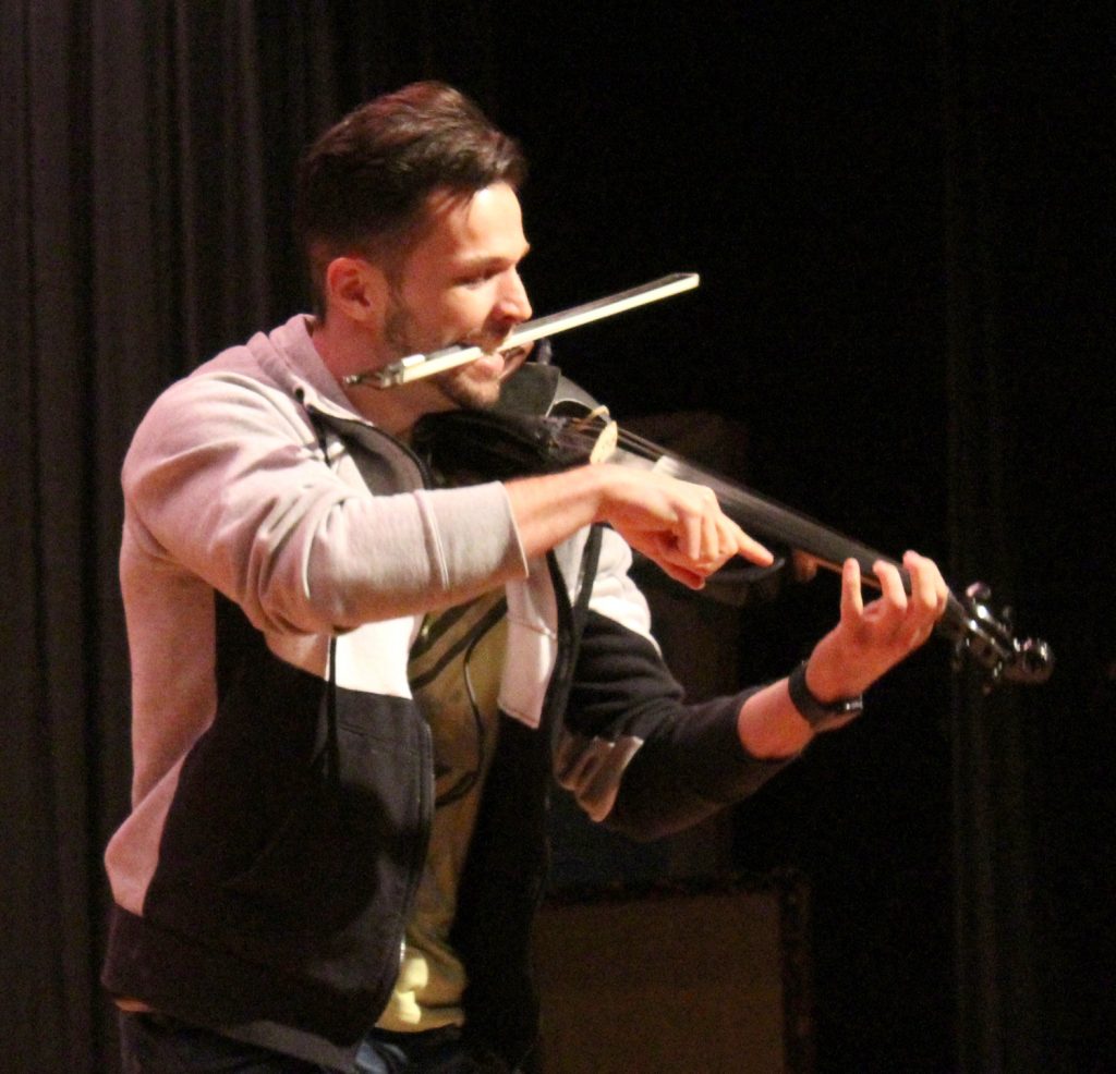 Svet performs for Byron-Bergen students and staff. 
