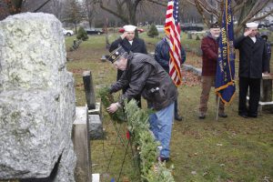 National Wreaths Across America Day was observed December 14 at Creekside/St. Vincent’s Cemetery in Churchville and Riga Cemetery. The joint effort by Harvey C. Noone Legion Post 954 and Girl Scout Troop 60487 made it possible for wreaths to be placed on the headstones of all veterans buried at both cemeteries.